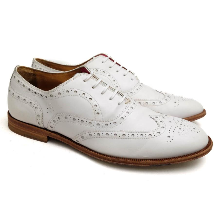 ポールスミスウイングチップオックスフォード革靴レザーシューズホワイト
