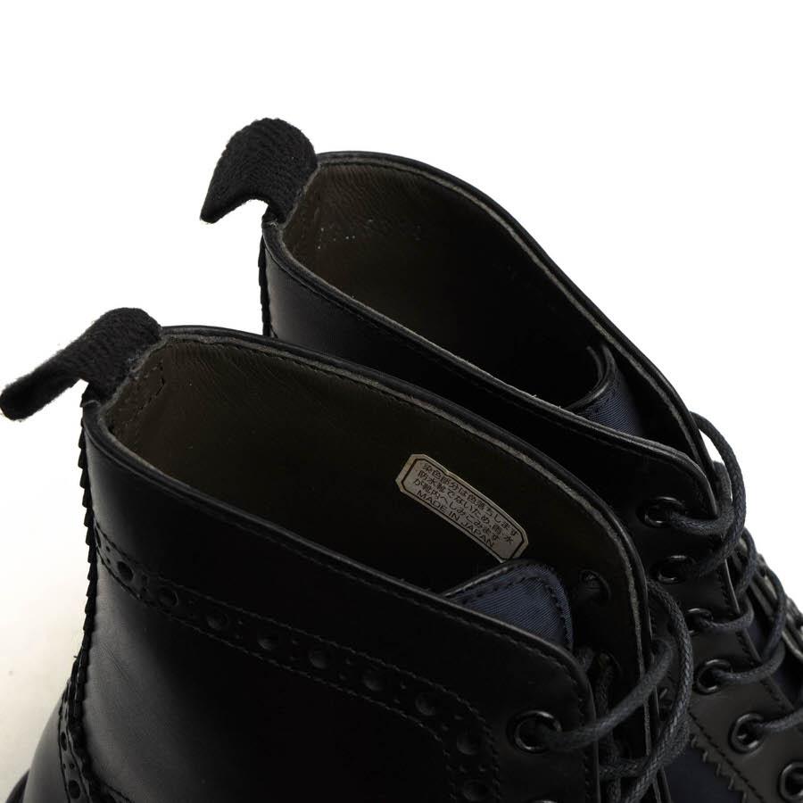 Gure【美品】リーガル　外羽根　カントリーブーツ　ウイングチップ　黒 REGAL（リーガル） レースアップブーツ 272R 伊リモンタ社ナイロン