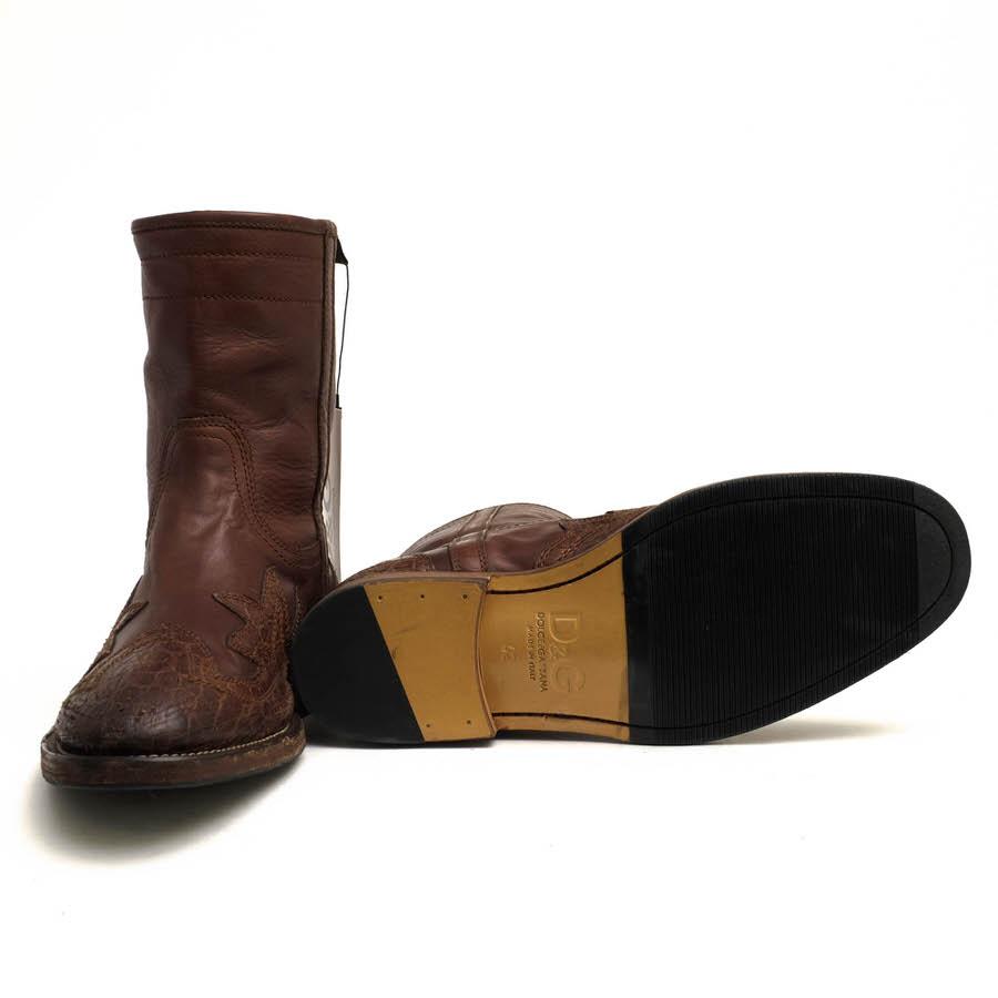 D&G ブラウン ウエスタンブーツ D&Gウエスタンブーツ ブラウン レザー 【公式通販】