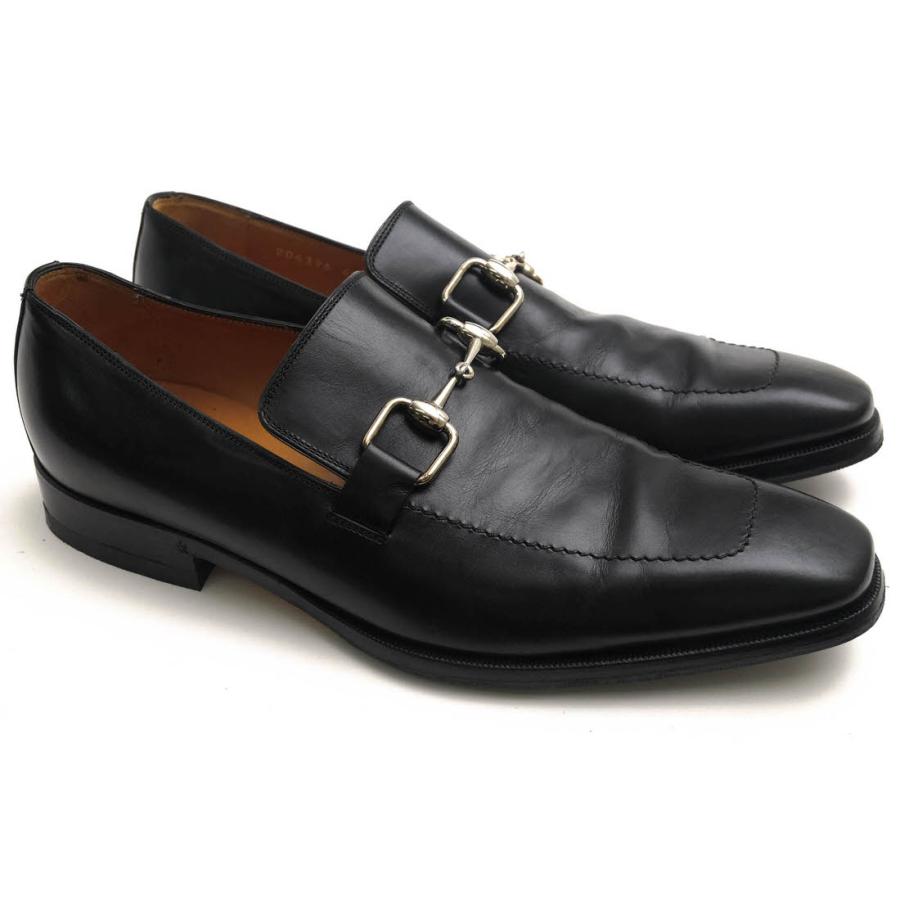 ○グッチ GUCCI 牛革 カーフ ビットローファー 204396 ホースビット レザーソール 定番 マッケイ製法 メンズ 【中古】 中古 GUCCI（グッチ） ビットローファー 204396 牛革 カーフ ホースビット