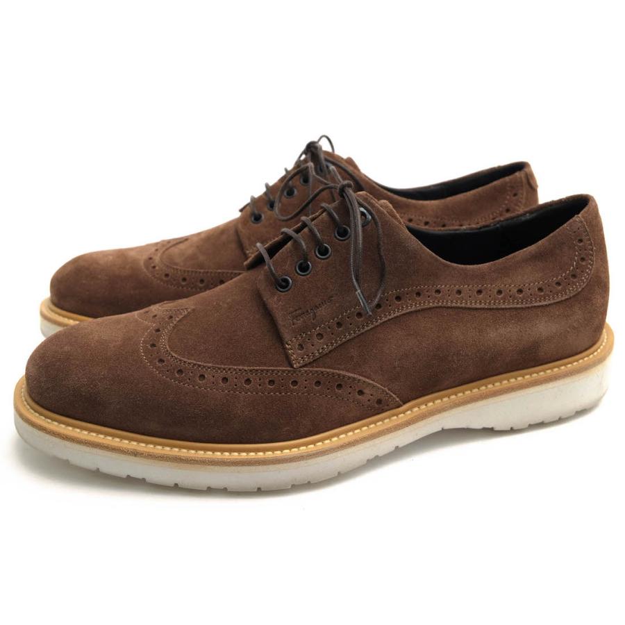 ○フェラガモ Salvatore Ferragamo 牛革 ビジネスシューズ Concorde コンコルド エキストラライトソール ウイングチップ メンズ 【 中古 FERRAGAMO（フェラガモ） Salvatore Ferragamo ビジネスシューズ