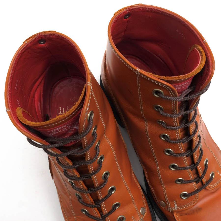 ○エヴィス EVISU 山根靴店 牛革 ワークブーツ YK2001 U-TIP BOOTS ストームウェルト モックトゥ メンズ 【中古】 中古 EVISU（エヴィス） ワークブーツ YK2001 U-TIP BOOTS 山根靴店 牛革