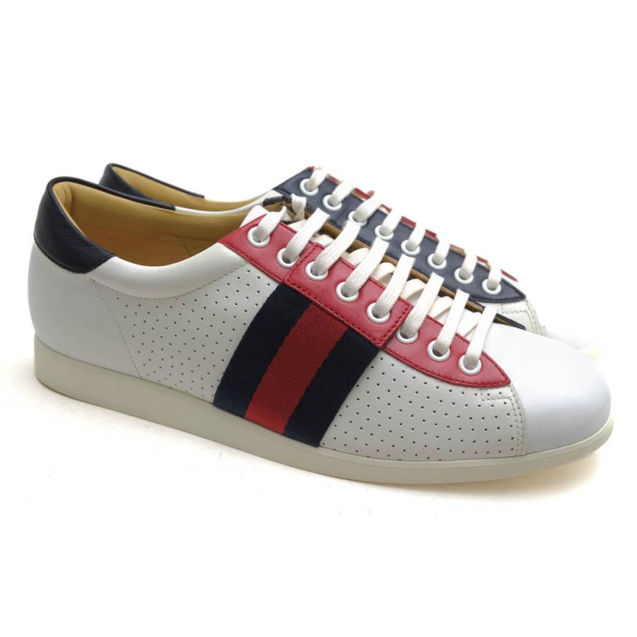 ○グッチ GUCCI 牛革 カーフ ローカットスニーカー 192713 シェリーライン レディース 【中古】 中古 GUCCI（グッチ） ローカットスニーカー 192713 牛革 カーフ シェリー