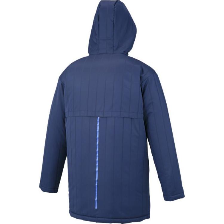 asics アシックス WARMER HALF COAT インデイゴブル L XSW230 49 | スポーツ サッカ― メンズ L アウター ジャケット 柄 ストライプ 機能 青 ブルー｜desirdevivre-zacca｜02