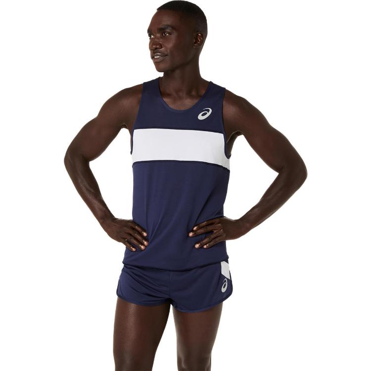 asics アシックス メンズランニングシャツ ネイビー 2XL 2091A846 400