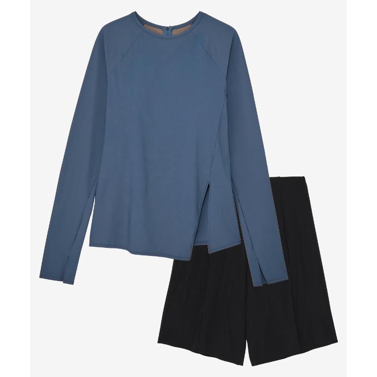 speedo スピード L/S SEPARATES ブルーニュイxブラック S SFW22430 BK
