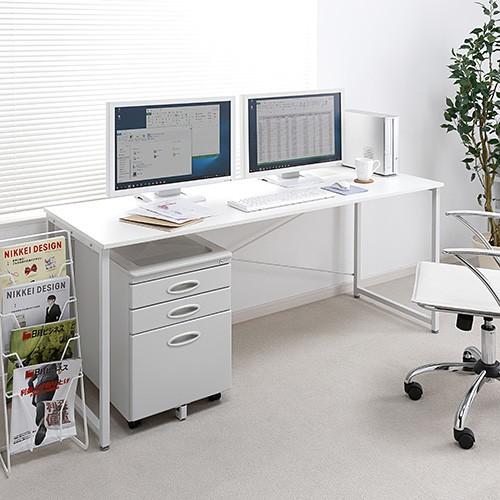 パソコンデスク シンプルワーク 平机 ホワイト 横幅160cm×奥行60cm フリーアドレス 組立簡単|desk-ichiba|02