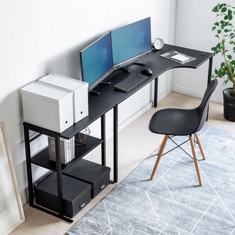 シェルフデスク L字デスク コーナーデスク 木製デスク パソコンデスク ロングデスク 幅140cm|desk-ichiba|17