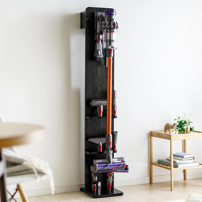 ダイソン掃除機用壁掛け収納スタンド スティッククリーナー汎用スタンド アタッチメント収納対応 収納ボックス付 木目 ブラック Yk Stand2bkm デスク市場 通販 Yahoo ショッピング