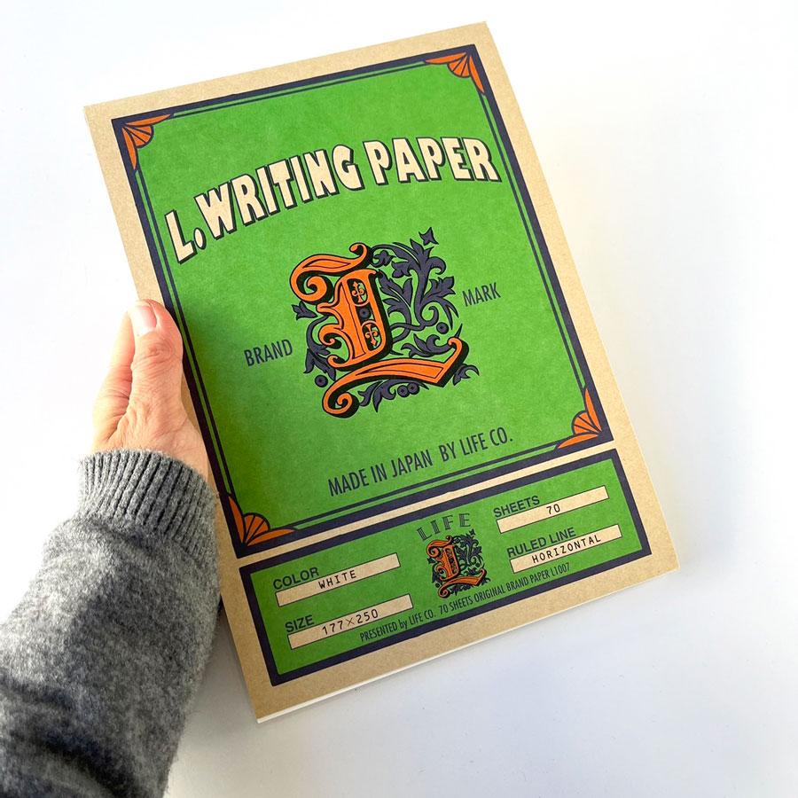 ライフ（LIFE） LIFE Lブランドラベル便箋 横罫 L1007 便せん : 文房具