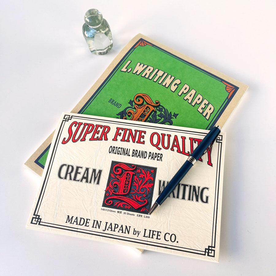 ライフ（LIFE） LIFE Lブランドラベル便箋 横罫 L1007 便せん : 文房具