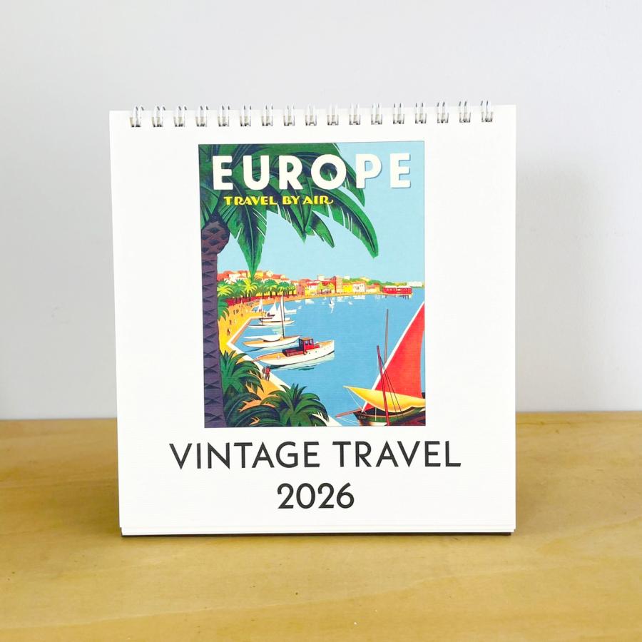 カバリーニ 2026年 カレンダー 卓上 VINTAGE TRAVEL ビンテージ