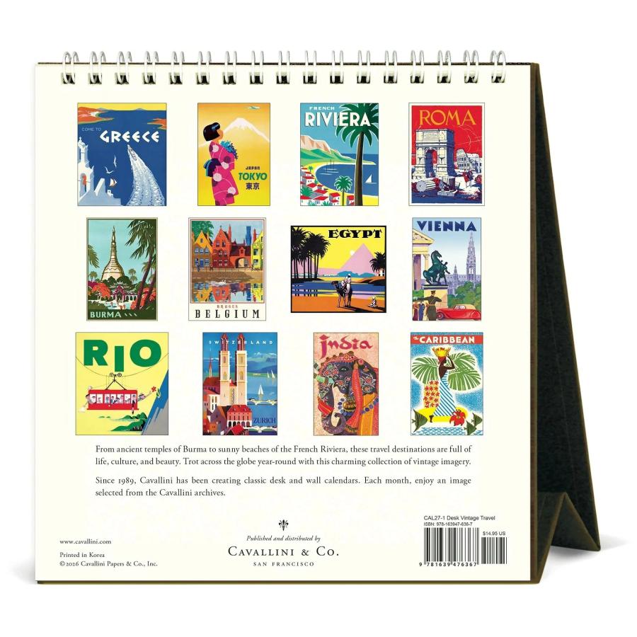カバリーニ 2027年 カレンダー 卓上 VINTAGE TRAVEL ビンテージ