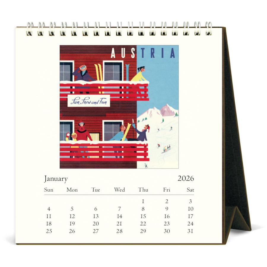 カバリーニ 2026年 カレンダー 卓上 VINTAGE TRAVEL ビンテージ