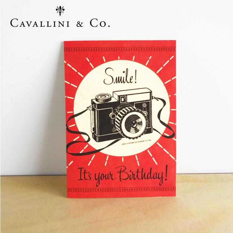 カバリーニ バースデーカード カメラ 誕生日カード Happy Birthday 二つ折りカード 封筒付き Cavallini 文房具 手帳 Desk Labo 通販 Yahoo ショッピング