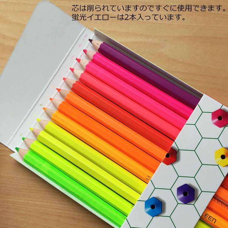 コーリン色鉛筆 蛍光 色鉛筆 ネオンカラー 11色 775六角 12本入 文房具 手帳 Desk Labo 通販 Yahoo ショッピング