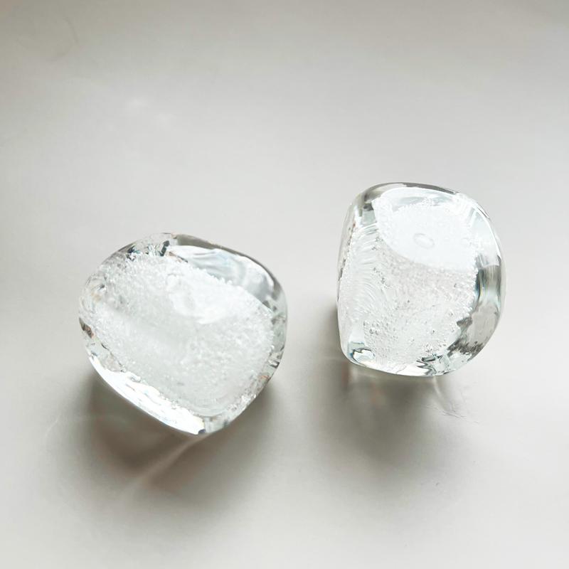 ✯ クリスタル ガラス ペンギン 氷 置物 オブジェ ペーパーウェイト ✯