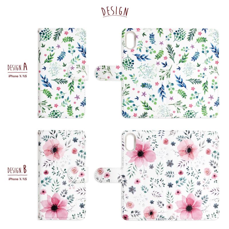 ボタニカル柄5種01 北欧柄 花柄 スマホケース 手帳型 iPhoneケース