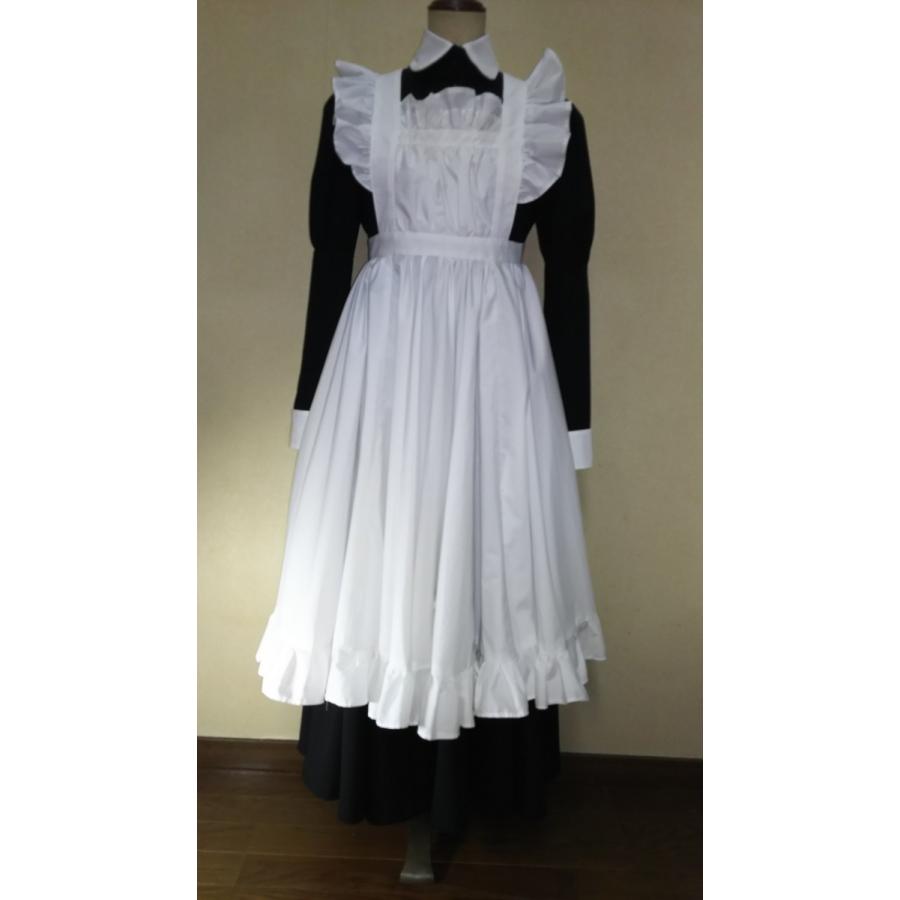 メイド服 クラシカル ５着セット 丸衿 濃紺ワンピース 白ロングフリルエプロン と 白ロングフリルエプロン クラシカル ネットストアのメイド服 メイドカフェ店制服 Moe 3 5 デザート ネットストア