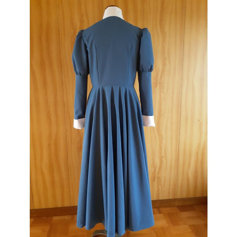 アリスメイド服 ブルーグレークラシカルロングワンピースと白 アリスメイド服 ブルーグレークラシカルロングワンピースと白