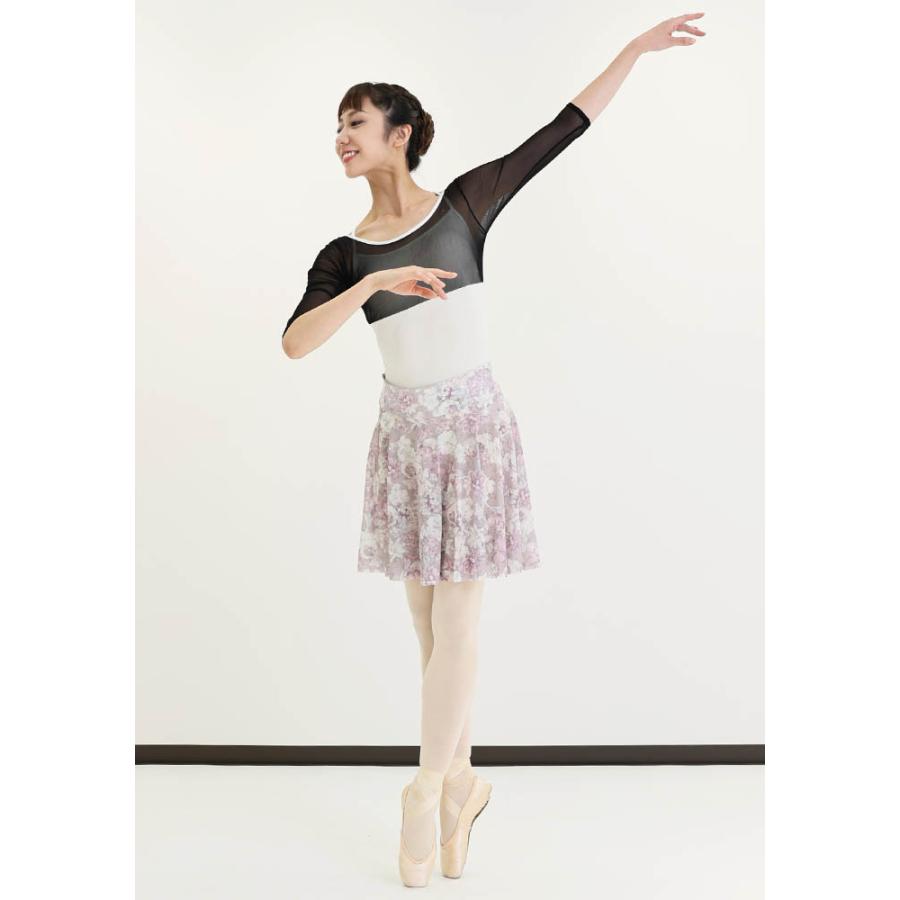 プリントブリリアントパール・ワンタッチ・サーキュラースカート・プルオンスカート バレエ 大人 プリントブリリアントパール・ワンタッチサーキュラー