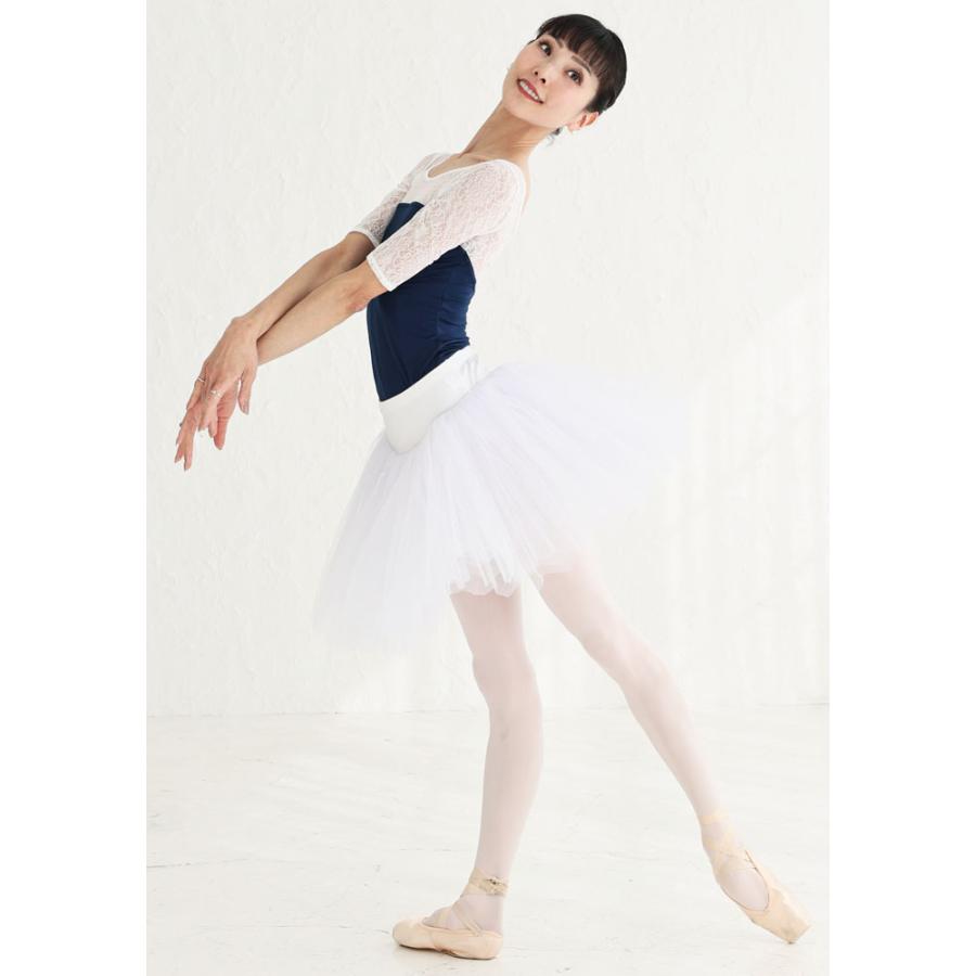 バレエ 大人 シャンデリーレース・5分袖レオトップ 長袖 日本製