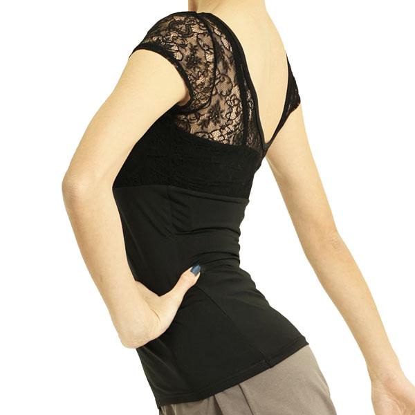 バレエ 大人 シャンデリーレース・半袖レイヤードレオトップ ドゥッ