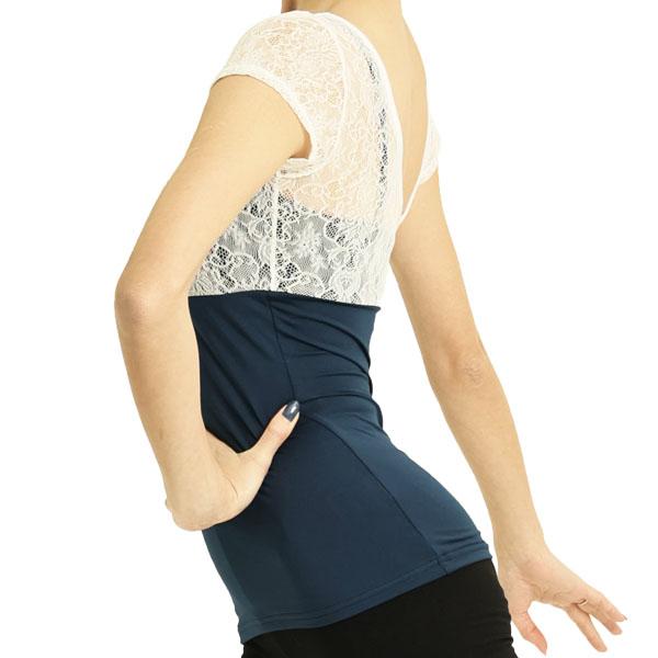 バレエ 大人 ショップ シャンデリーレース・半袖レイヤードレオトップ