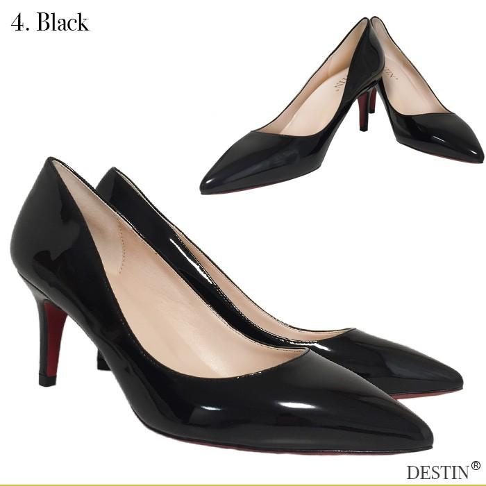 パンプス レディース ローヒール ピンヒール ハイヒール 大きいサイズ 痛くない 黒 白 エナメル 靴 Destin 通販 Yahoo ショッピング
