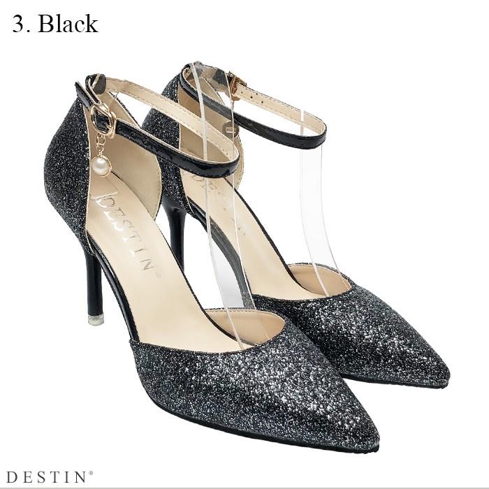 2wayセパレートパンプス 結婚式 ストラップ 黒 歩きやすい ハイヒール シルバー Destin 通販 Yahoo ショッピング