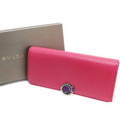 Bvlgari ブルガリ 53 ブルガリブルガリ Flash Amethyst ピンク ロゴクリップ留め具 フラップ開閉 長財布 53 ディーバヤフーショッピング店 通販 Yahoo ショッピング