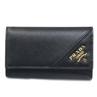 プラダ PRADA レザー サフィアーノ 6連キーケース ブラック 2PG222