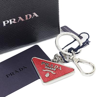 PRADA トライアングルキーリングサファイアーノレッド プラダ PRADA キーケース サフィアーノ トライアングルロゴ