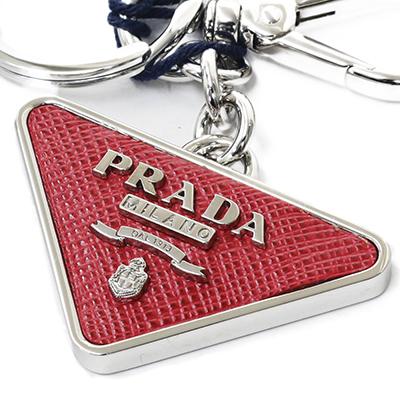 PRADA トライアングルキーリングサファイアーノレッド プラダ PRADA キーケース サフィアーノ トライアングルロゴ