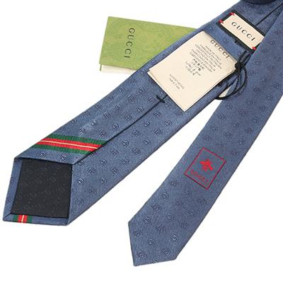 GUCCI グッチ ネクタイ 624057 4E002 4969 ブルー ダブルG