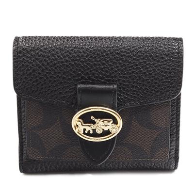 COACH 二つ折り財布 ブラック/ブラウン コーチ COACH コーチ CC060 コンパクト財布 二つ折り財布 PVC