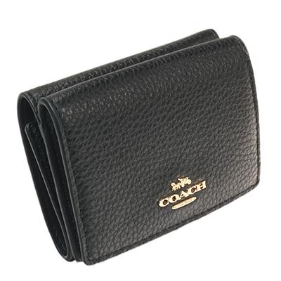 ★新品未使用★COACH 三つ折り財布 88666ブラックレザー COACH（コーチ） コーチアウトレット 三つ折りミニ財布 オリガミ