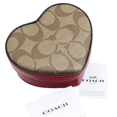 COACH コーチアウトレット C1690 S1M カーキ×1941レッド トリンケットボックス ジュエリーボックス ハート 小物入れ｜deva-online｜02