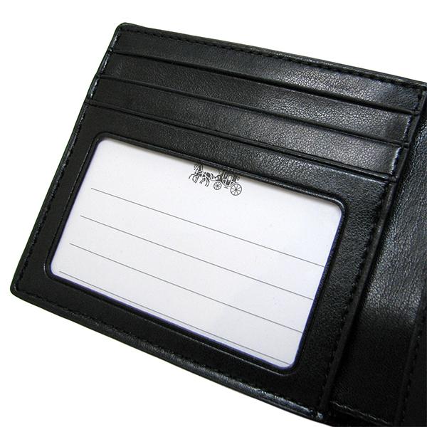 最先端 アウトレット コーチ Coach Qbq6s シルバー ブラック メンズ 二つ折り財布 財布