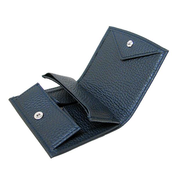 aioa コンパクト財布 MAB004D ネイビー アドリアレザー 折り財布 小銭入れ サブ財布 メンズ レディース 男女兼用 イタリアンレザー【日本製】バンビ |  | 07