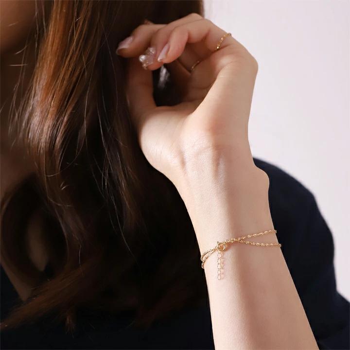 DEVAS 18金 ブレスレット k18 18金ブレスレット 18k レディース 2連