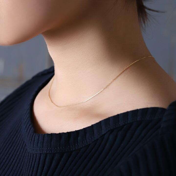 18金ネックレス k18 ネックレス 18金 レディース チェーン ネックレスチェーン 0.9mm幅 カットあずき 18k ゴールド シンプル 18 金 チェーンのみ 40cm 45cm 50cm | DEVAS | 09