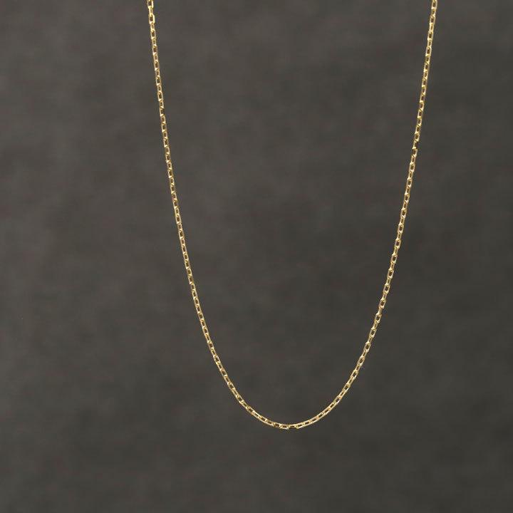 18金ネックレス k18 ネックレス 18金 レディース チェーン ネックレスチェーン 0.9mm幅 カットあずき 18k ゴールド シンプル 18 金 チェーンのみ 40cm 45cm 50cm | DEVAS | 01