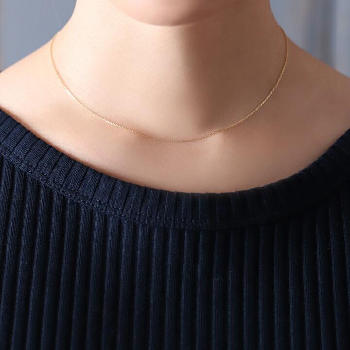 18金ネックレス k18 ネックレス 18金 レディース チェーン ネックレスチェーン 0.9mm幅 カットあずき 18k ゴールド シンプル 18 金 チェーンのみ 40cm 45cm 50cm | DEVAS | 08