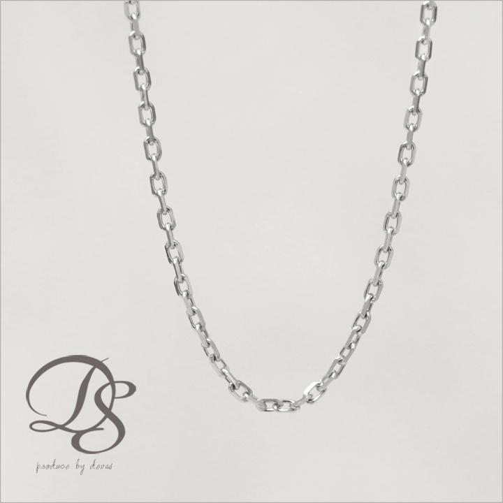 プラチナ ネックレス ネックレスチェーン プラチナネックレス 0.9mm幅 カットあずき レディース チェーン シンプル チェーンのみ 38cm 40cm 42cm 45cm 50cm 60cm | DEVAS