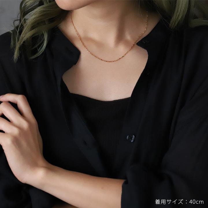 18金ネックレス k18 ネックレス 18金 レディース チェーン ネックレスチェーン フィガロチェーン 幅1.25mm 18k ゴールド シンプル | DEVAS | 05