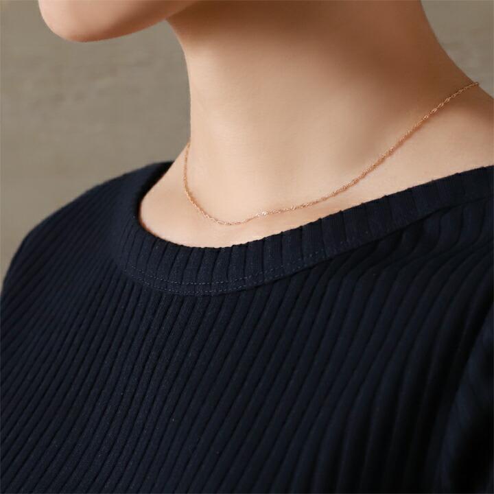 18金ネックレス k18 ピンクゴールド ネックレスチェーン スクリューチェーン 1.2mm幅 レディース ネックレス チェーン | DEVAS | 09