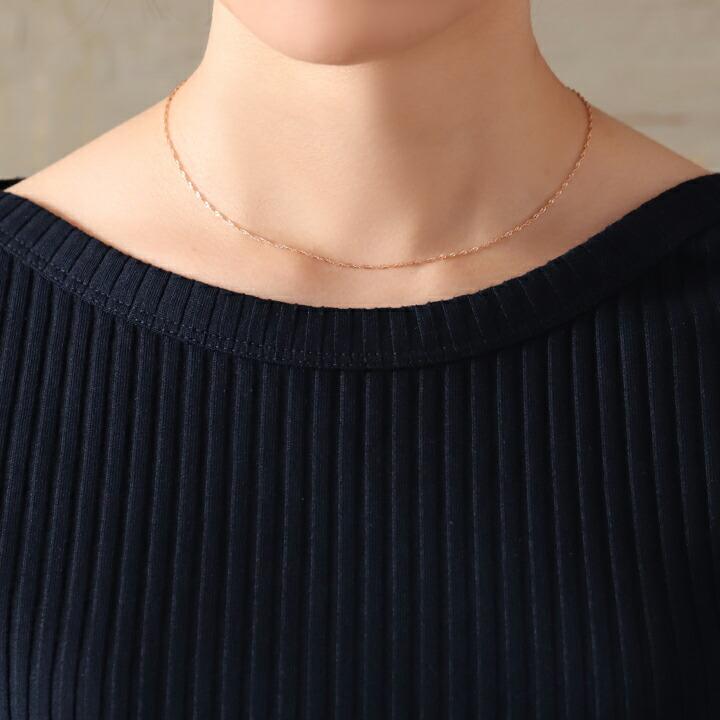 18金ネックレス k18 ピンクゴールド ネックレスチェーン スクリューチェーン 1.2mm幅 レディース ネックレス チェーン | DEVAS | 08