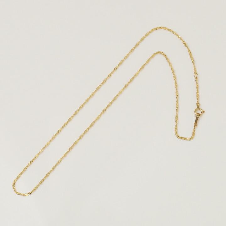 18金ネックレス k18 ネックレスチェーン スクリュー チェーン 1.6mm幅 レディース ネックレス チェーン 18k ゴールドの画像