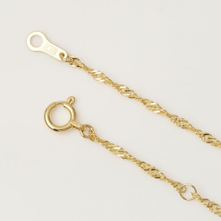 18金ネックレス k18 ネックレスチェーン スクリュー チェーン 1.6mm幅 レディース ネックレス チェーン 18k ゴールドの画像